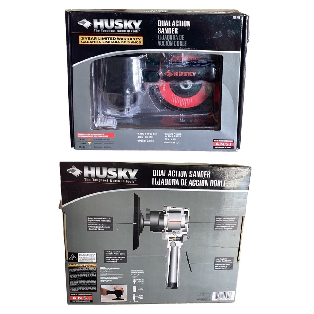 🍁 NIB Husky 6” Duel Action Sander
